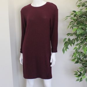 Long Sleeve Burgundy Sweater Dress